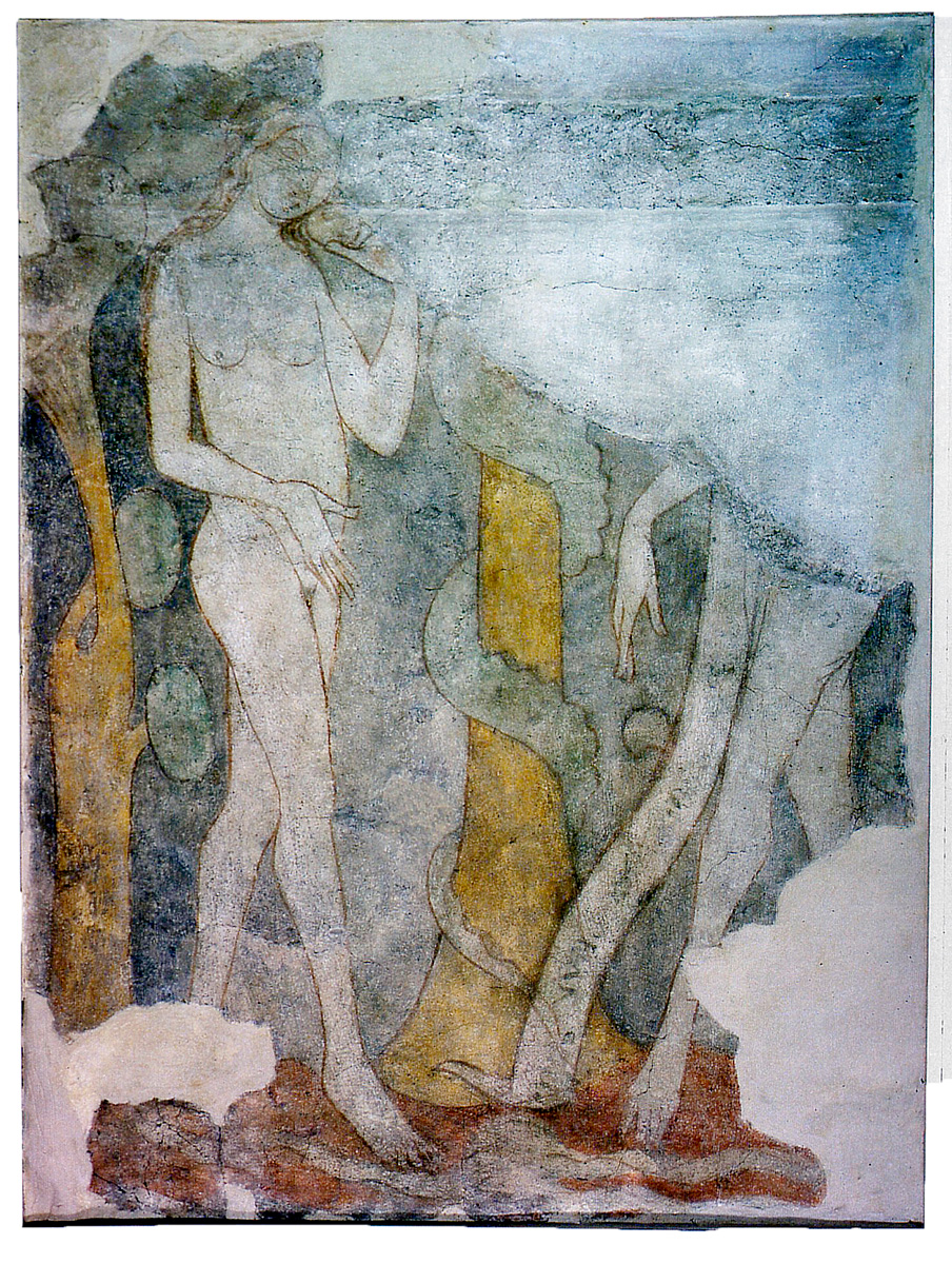 Freske: Adam und Eva im Paradies, Sündenfall