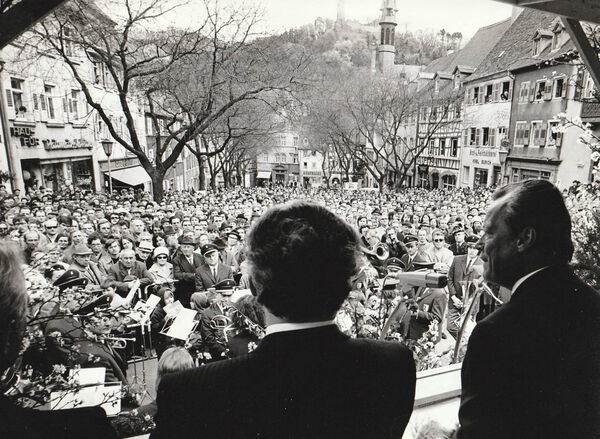 Willy Brandt 1972 auf dem Weinheimer Marktplatz