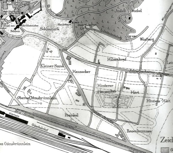 Karl Karchers „Bebauungsplan des südlichen Gemarkungsteils von Weinheim“ von 1910.