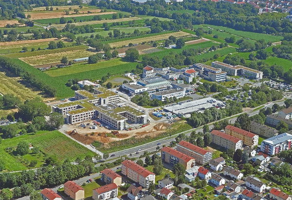 Luftbild des städtischen Krankenhauses