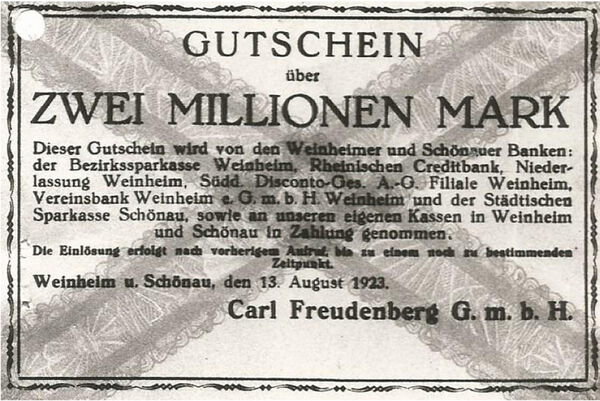 Gutschein der Firma Freudenberg