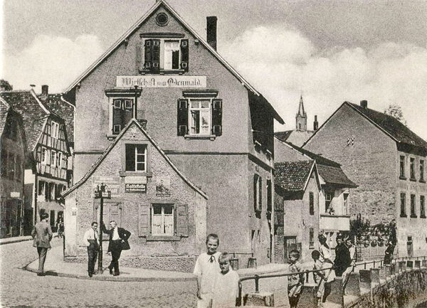 Taglöhnerhäuschen und Gastwirtschaft „Zum Odenwald“. Taglöhnerhäuschen und Gastwirtschaft „Zum Odenwald“.