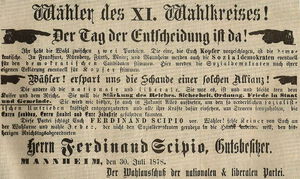 Wahlanzeige Wahlanzeige für Ferdinand Scipio
