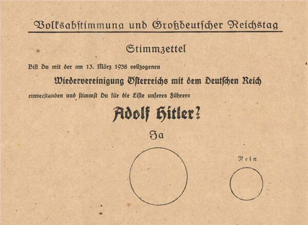 Wahlzettel für Hitler: Für die „richtige“ Wahlentscheidung ein größerer Kreis.