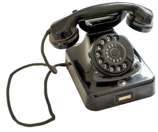 Telefon altes Telefon mit Wählscheibe, schwarz