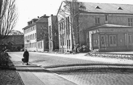 Die Festhalle „Pfälzer Hof, historische Aufnahme.